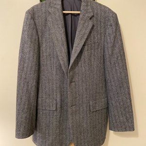 Express Dark Grey Herringbone Blazer/ Sportscoat - Ivy Style/ Academia - 42R